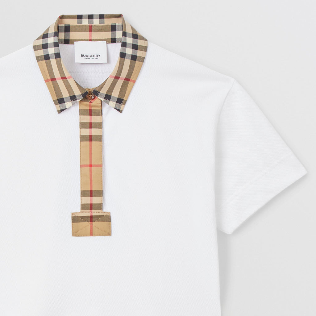 Burberry Check Trim Piqué Polo Shirt Dress – Petit Pont