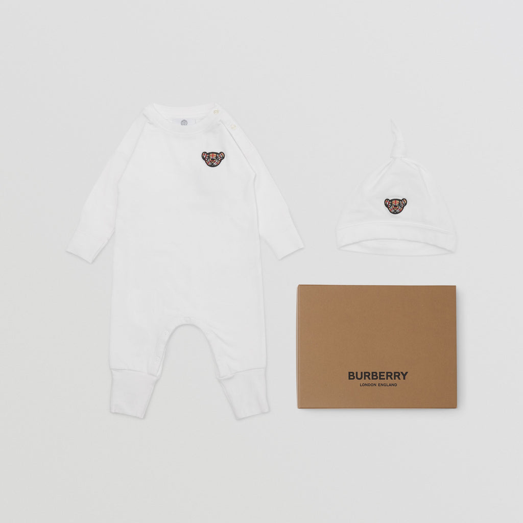 Burberry Thomas Bear Motif Cotton Two-piece Baby Gift Set – Petit Pont