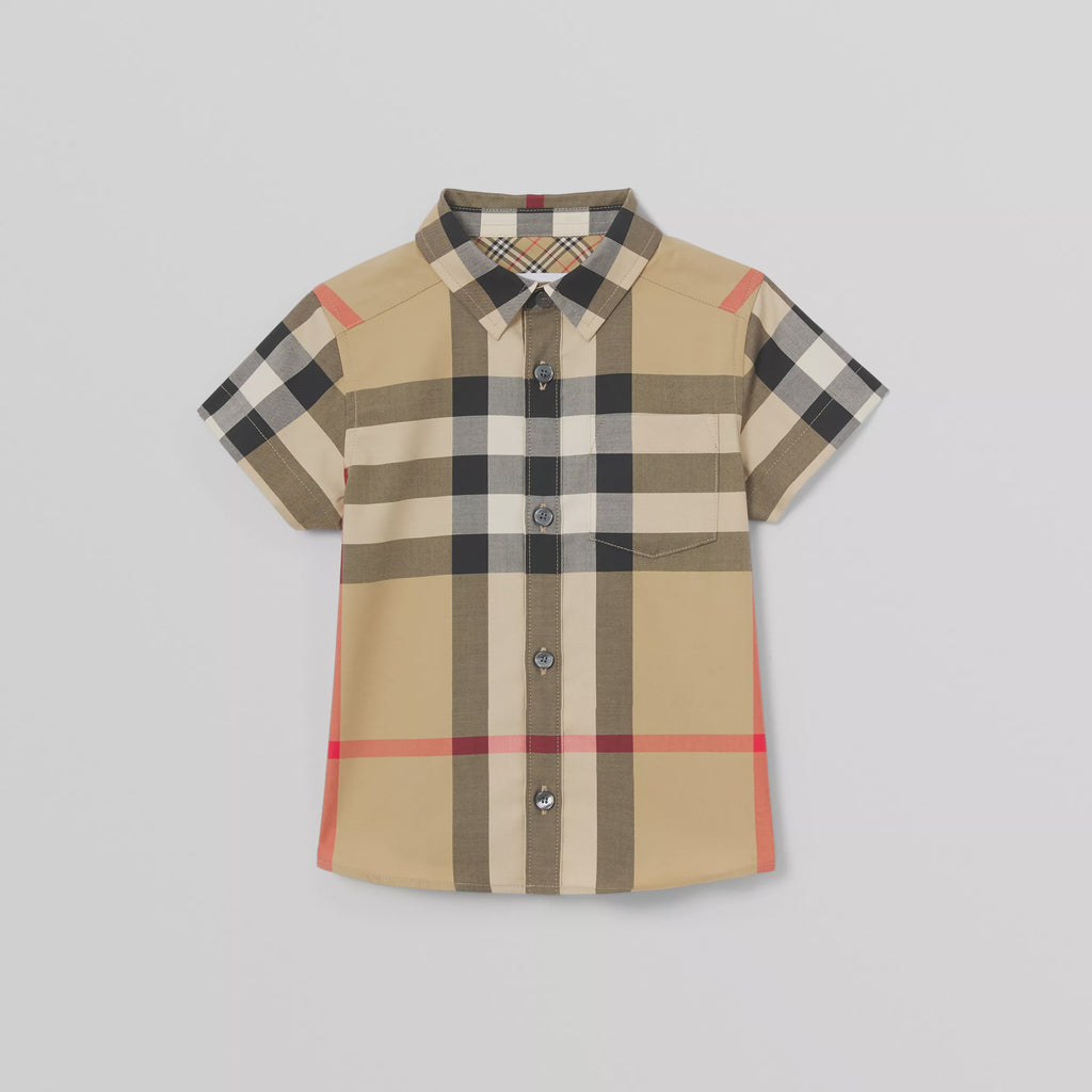 Burberry Baby Short-sleeve Check Cotton Shirt – Petit Pont