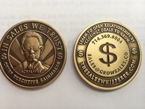 Business card challenge coin