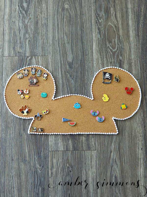 Mouse ear-shaped enamel pin display