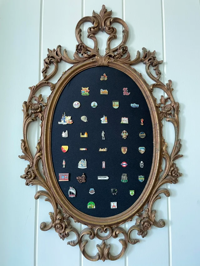 mirror frame enamel pin display