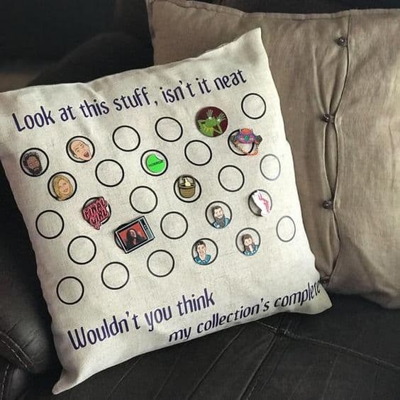 Pin display pillow case