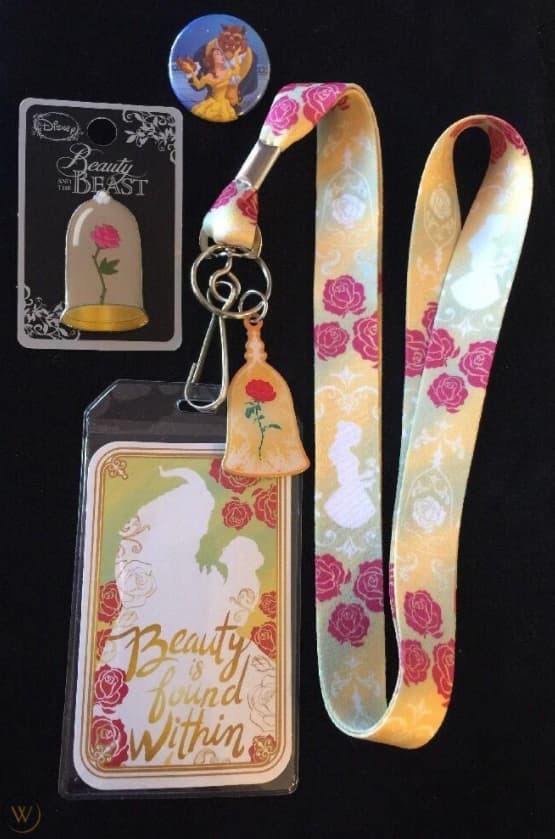 Disney themed enamel pin and lanyard set