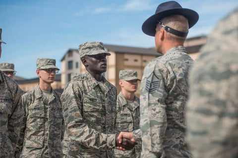 U.S. Airforce Airman receives his challenge coin