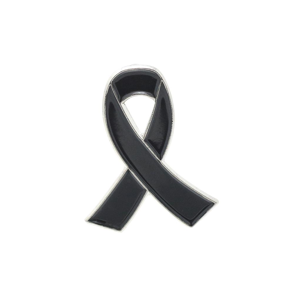 Black Awareness Ribbon Pin
