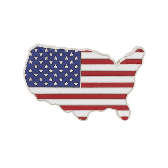 Sterling Silver American Flag Pin 