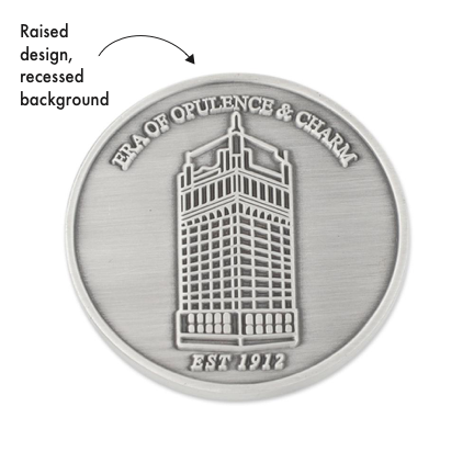 custom silver diestruck antique challenge coin