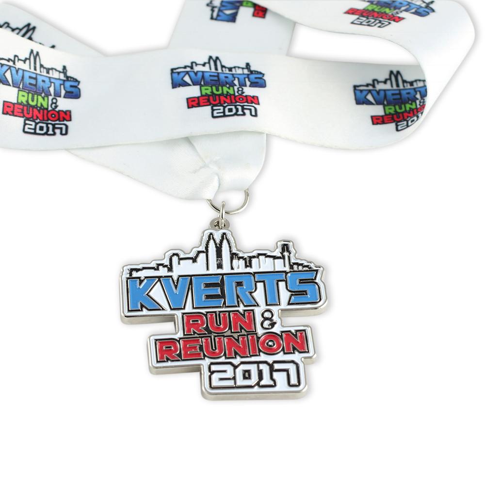 Custom diestruck finisher medal with enamel colorifll 