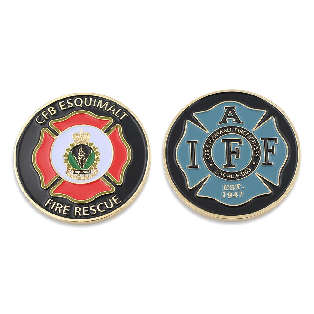 fire department custom challenge coin with custom design