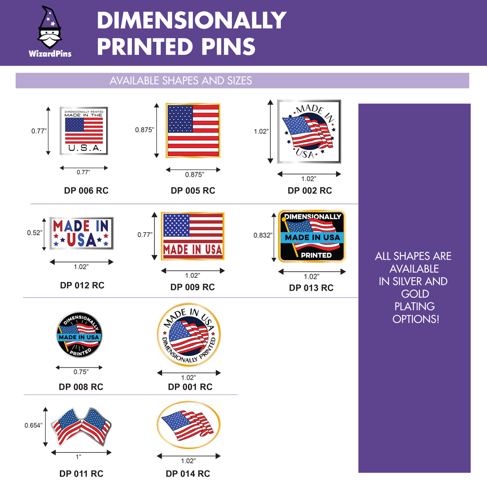 USA Custom Enamel Pins Shapes