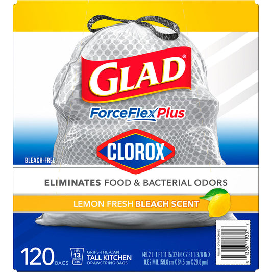 ForceFlexPlus OdorShield Tall Kitchen Drawstring Trash Bags by Glad®  CLO70320