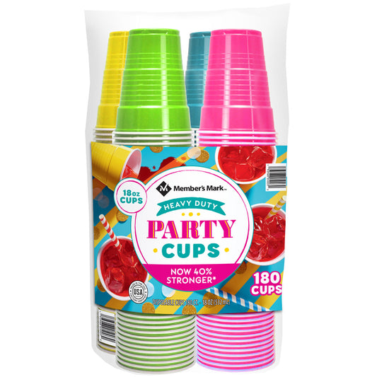 Supellectilem Red Plastic Disposable Cups - 18 oz., 240 Ct. | Heavy Duty Large Party Cold Drink Plastic Cups Disposable