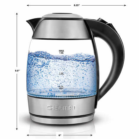 digital glass kettle with tea infuser