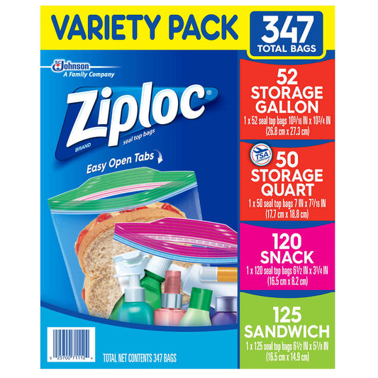 Ziploc Storage Quart Bags with New Stay Open Design (216 ct