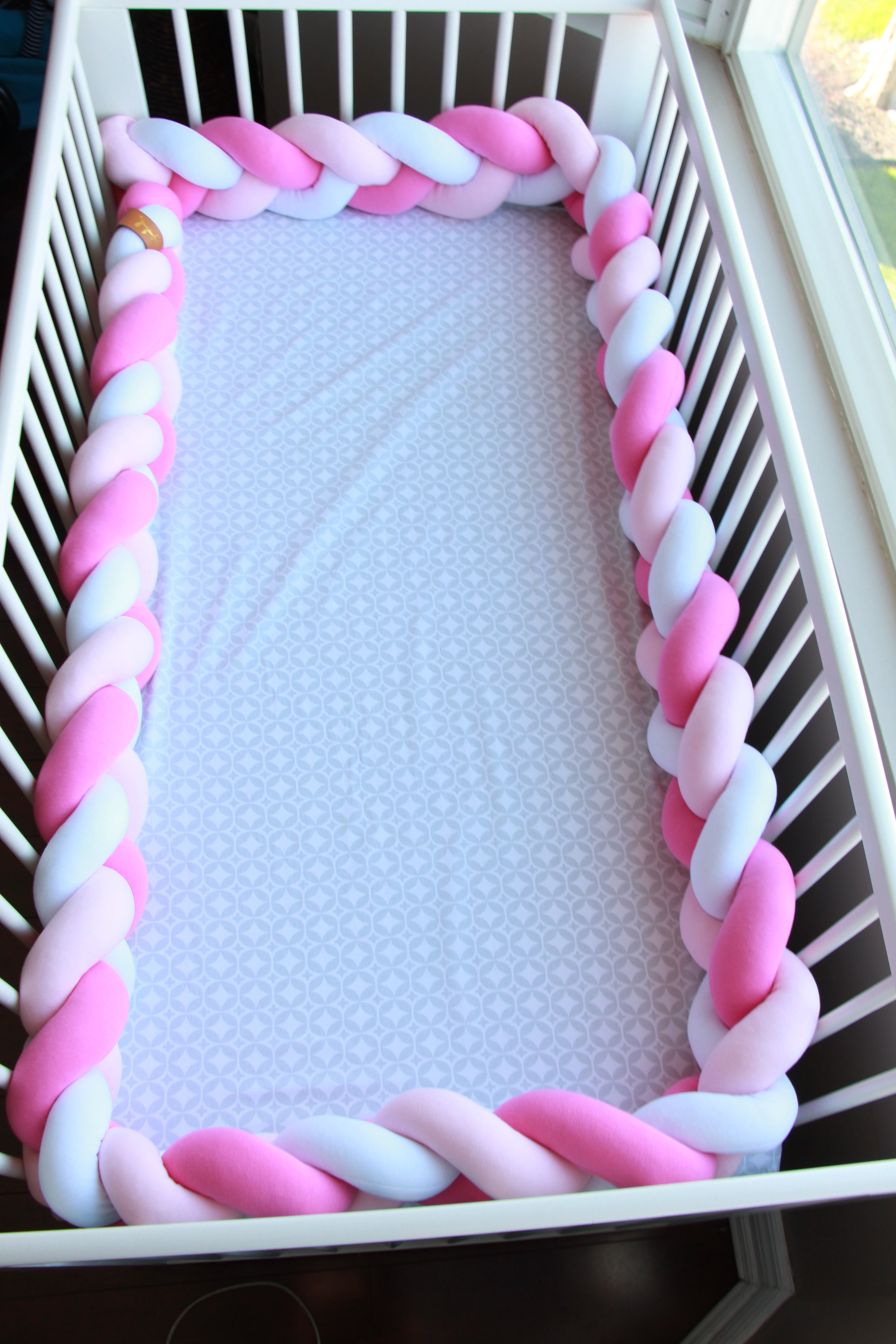 knitted crib bumper