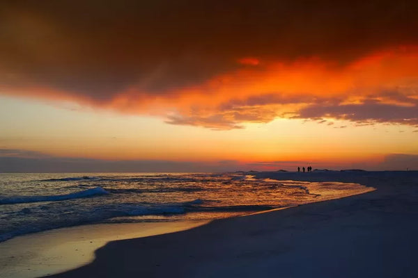 pemandangan sunset di pantai pasir jambak