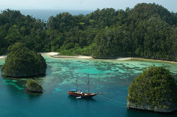 pemandangan dari tepi pulau kofiau