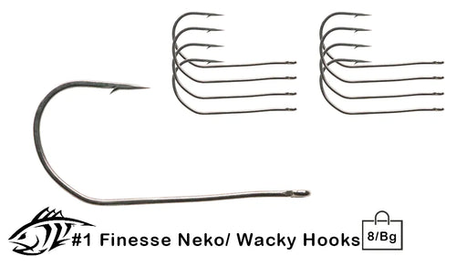 #1 Finesse Wacky/ Neko Rig Hooks 8/Bag - Lunker City