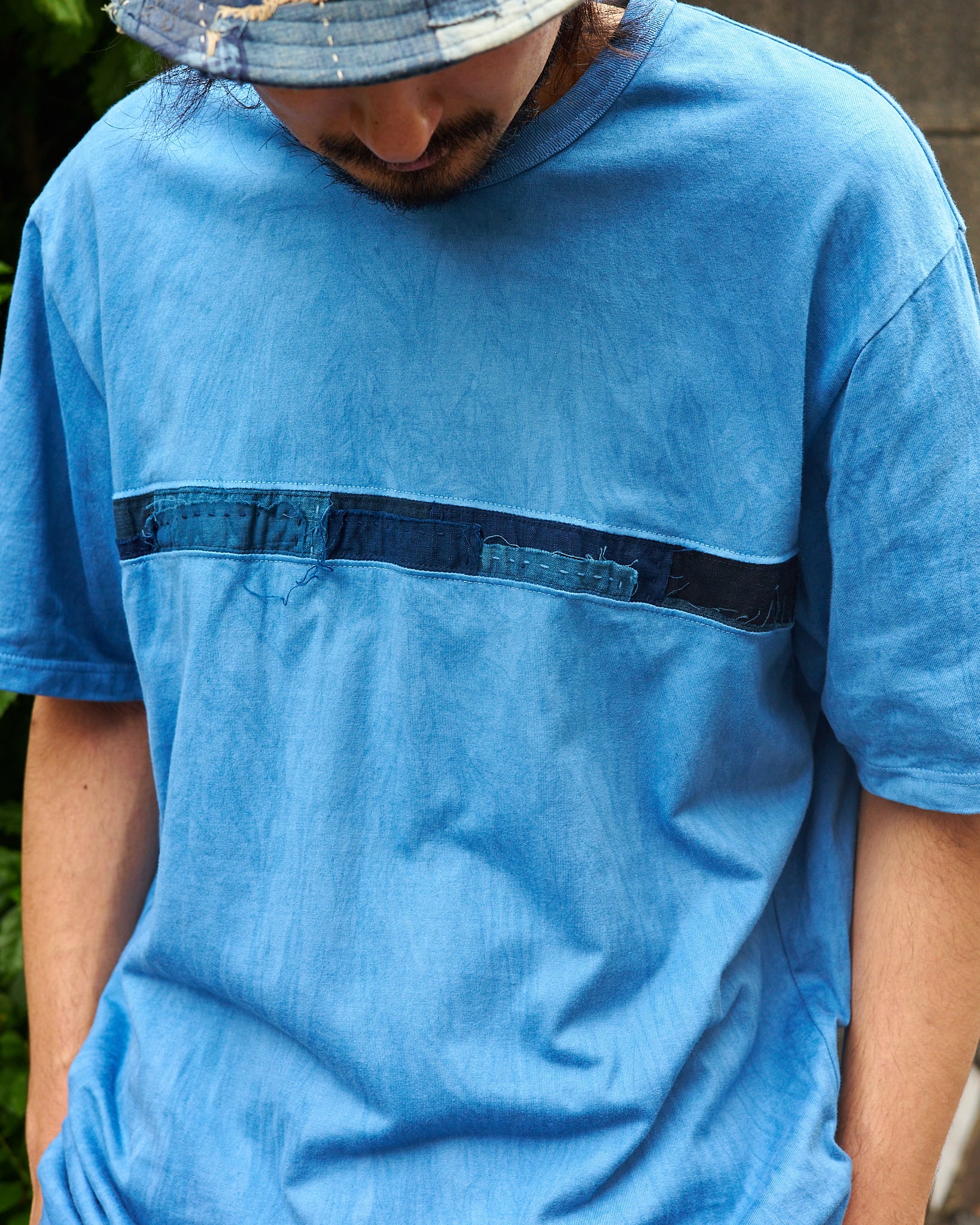 UPCYCLED BORO Trimmed Tee -AIZOME-