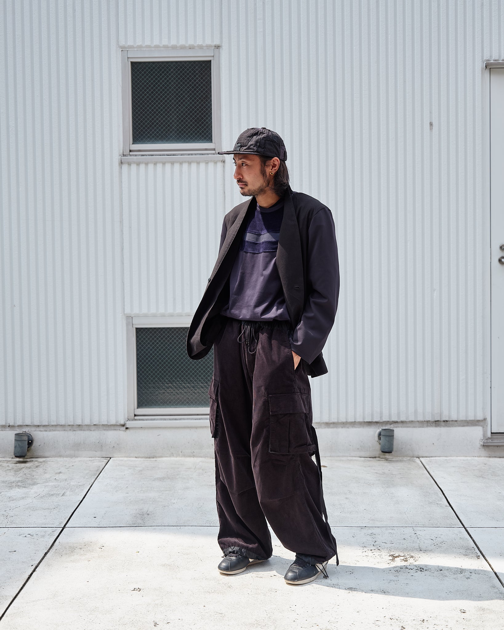 CORDUROY x NYLON Cargo Trousers