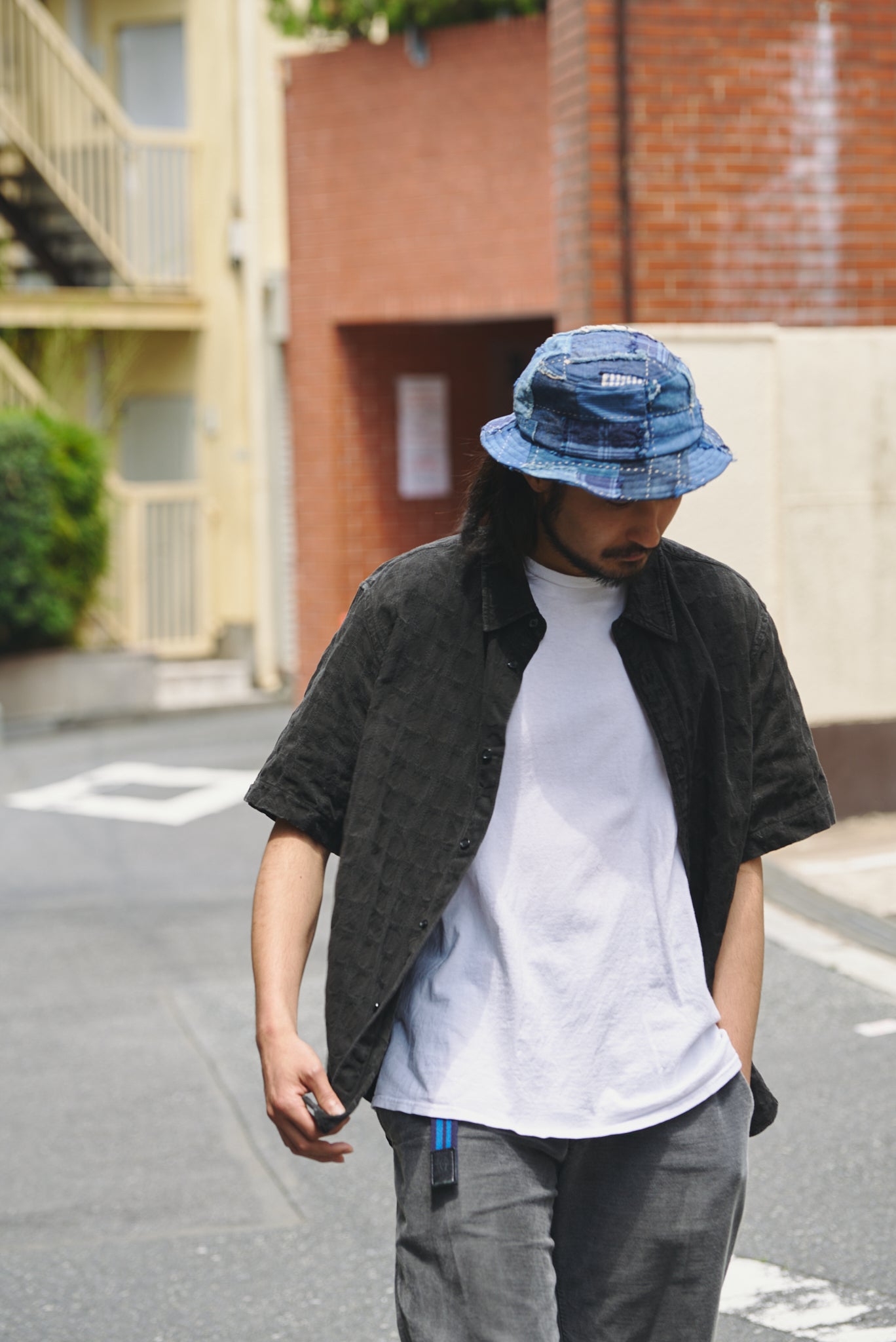 Yoshino Plaid Short Sleeb Shirt-SUMIZOME-