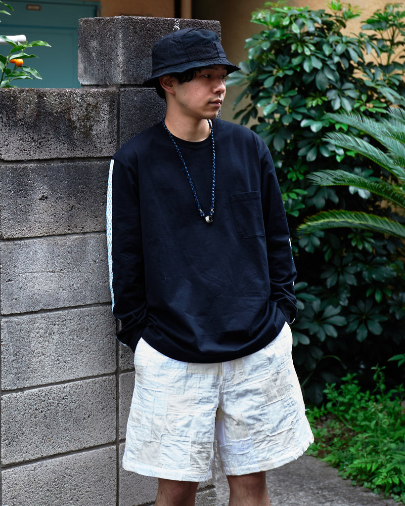 Long Sleeve T-Shirt w/CROSS SASHIKO trim