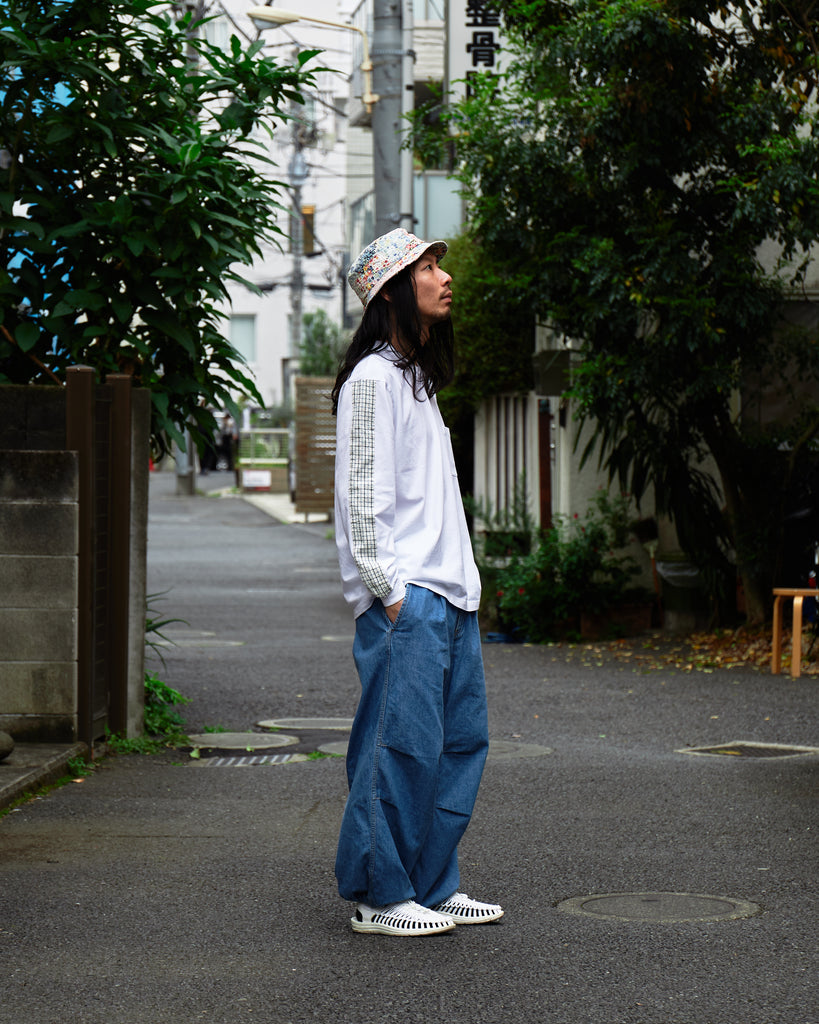 SASHIKO TATTERSALL Trimmed Long Sleeve T-Shirt