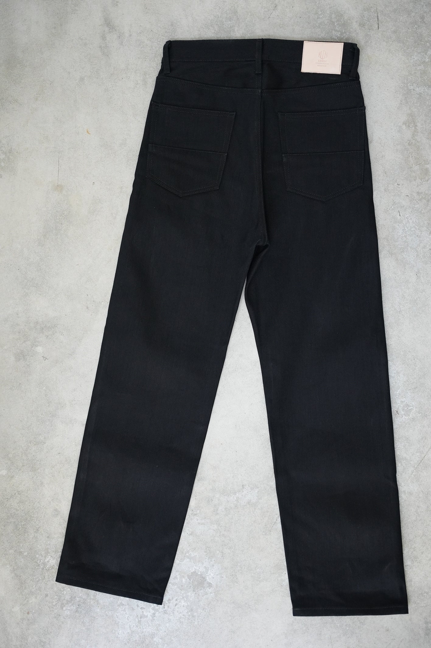 13.5oz Black Selvedge Denim Trousers-Regular Fit Straight-