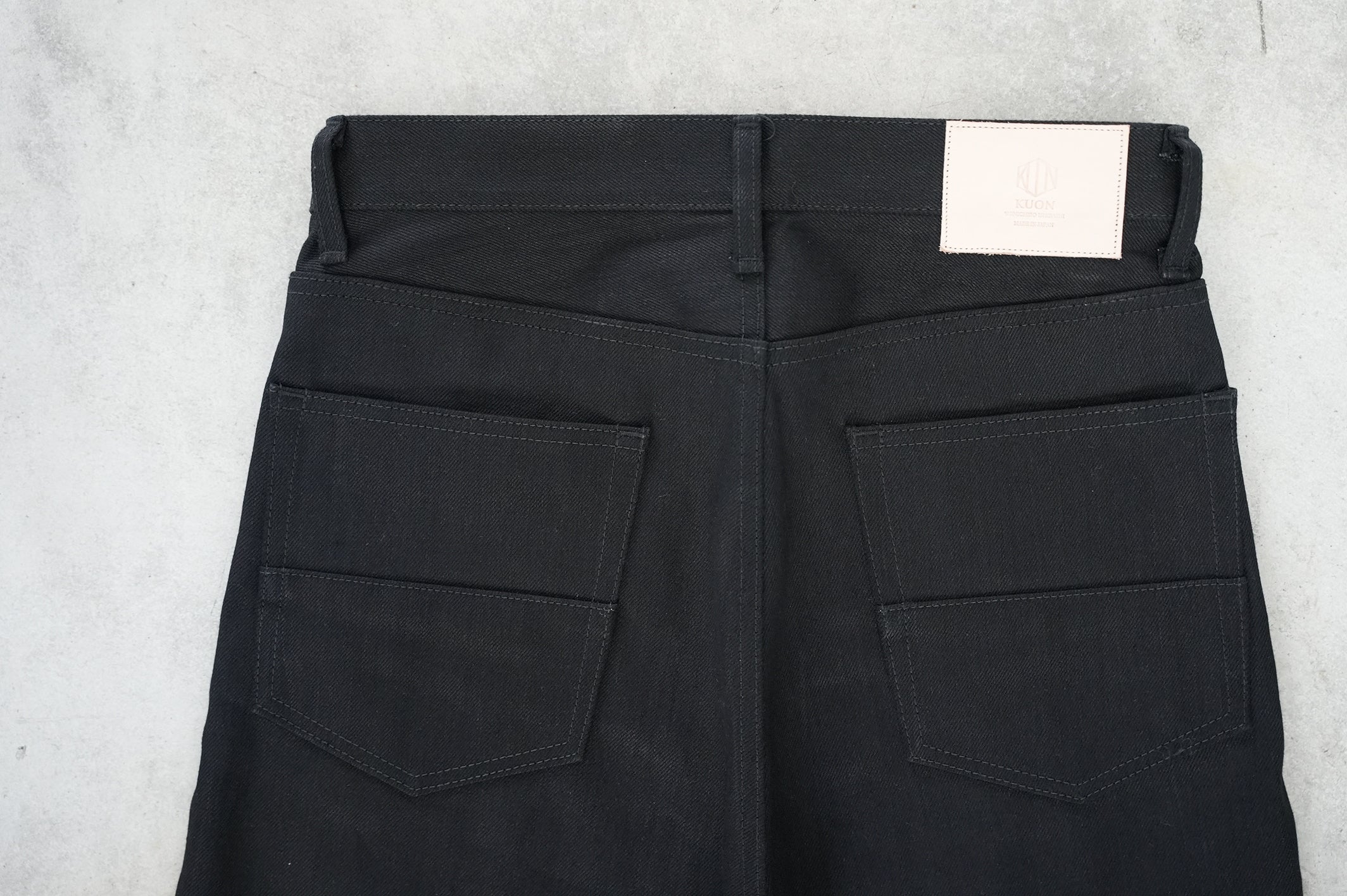 13.5oz Black Selvedge Denim Trousers-Regular Fit Straight-