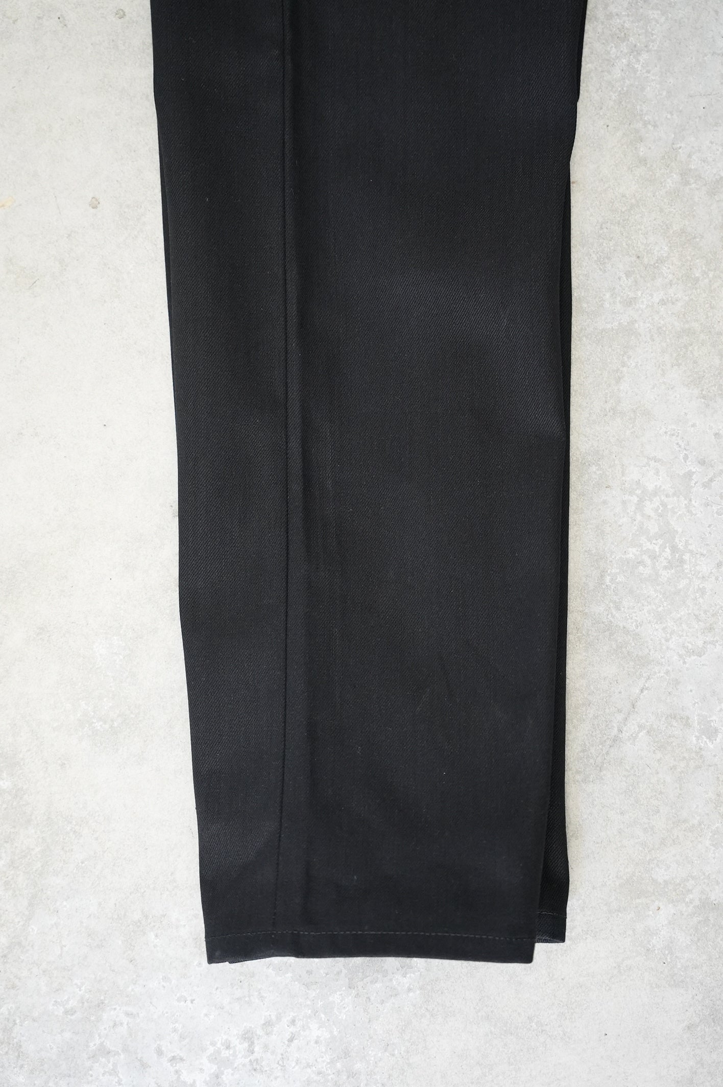 13.5oz Black Selvedge Denim Trousers-Regular Fit Straight-