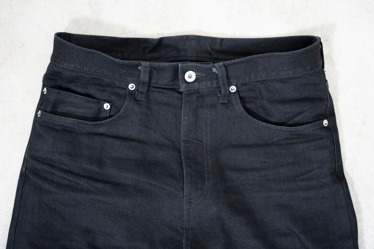 13.5oz Black Selvedge Denim Trousers -Regular Fit Straight-