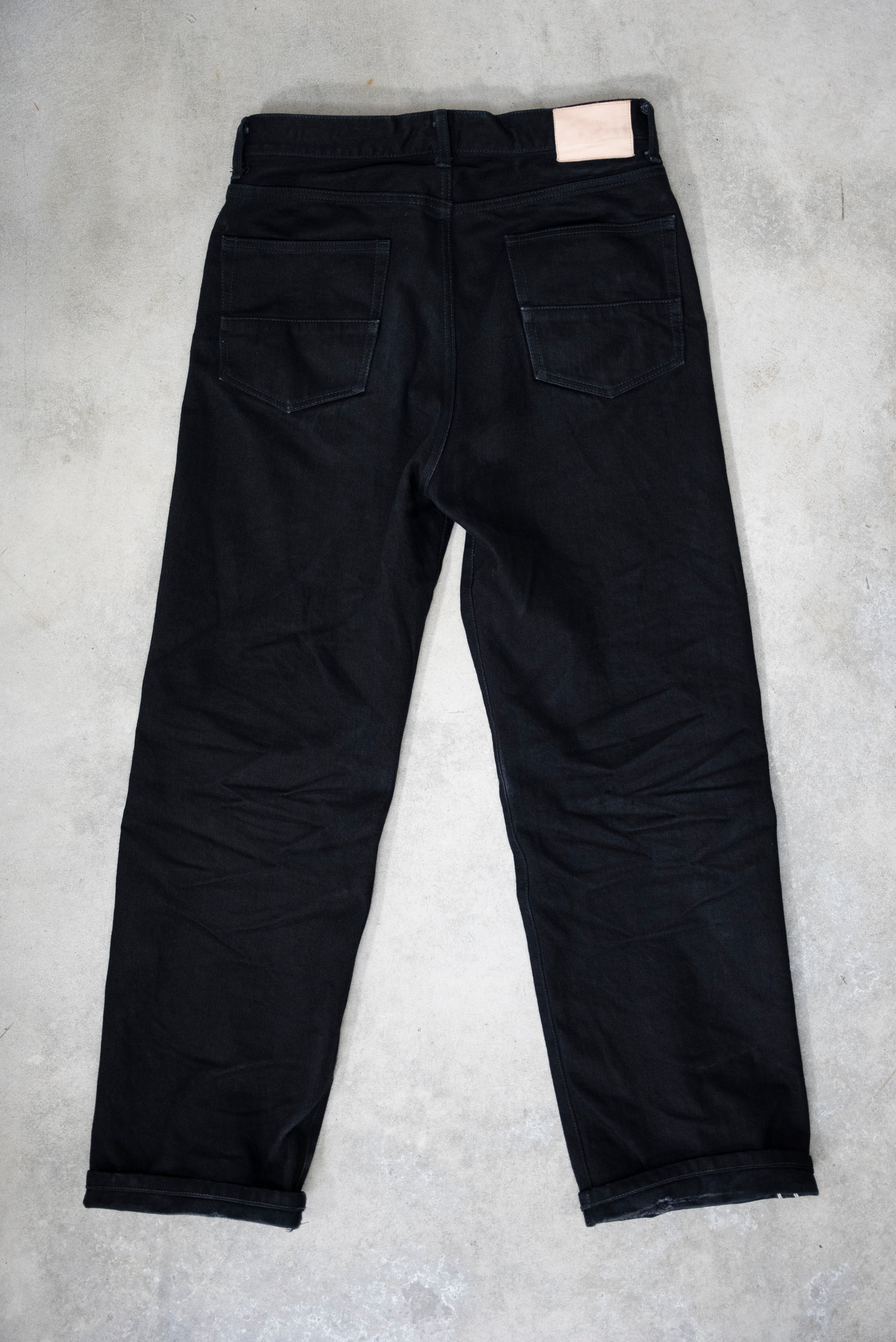 13.5oz Black Selvedge Denim Trousers -Regular Fit Straight-