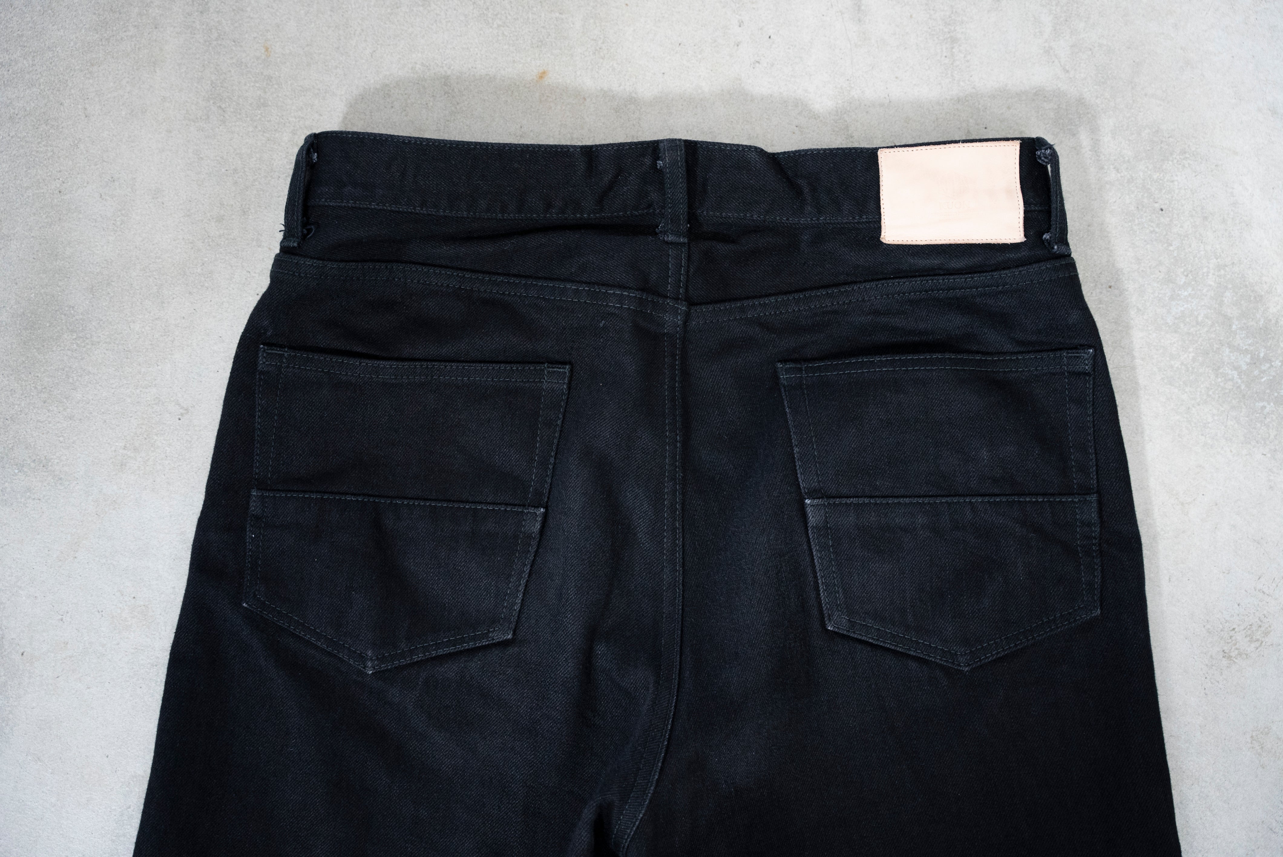 13.5oz Black Selvedge Denim Trousers -Regular Fit Straight-