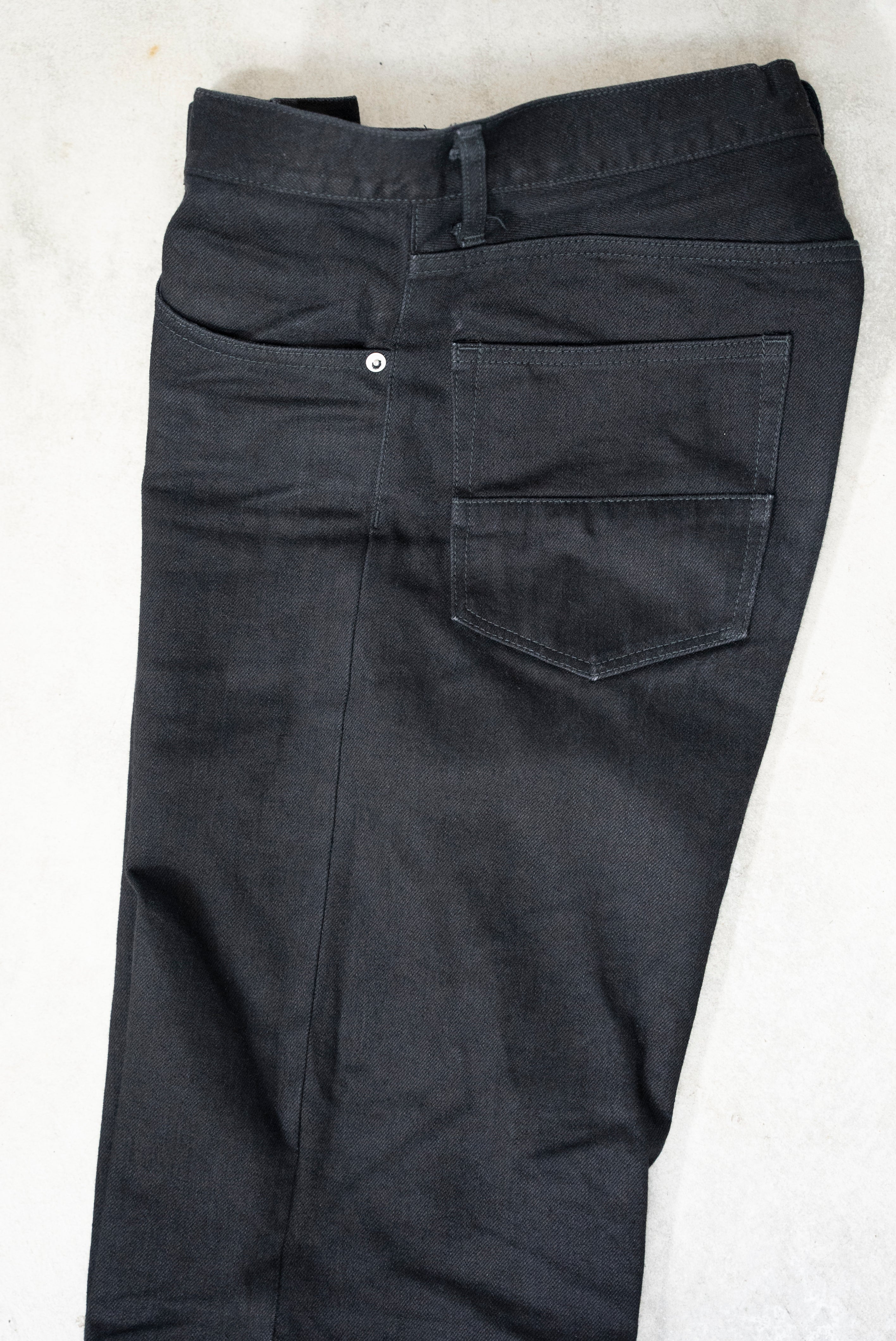 13.5oz Black Selvedge Denim Trousers -Regular Fit Straight-