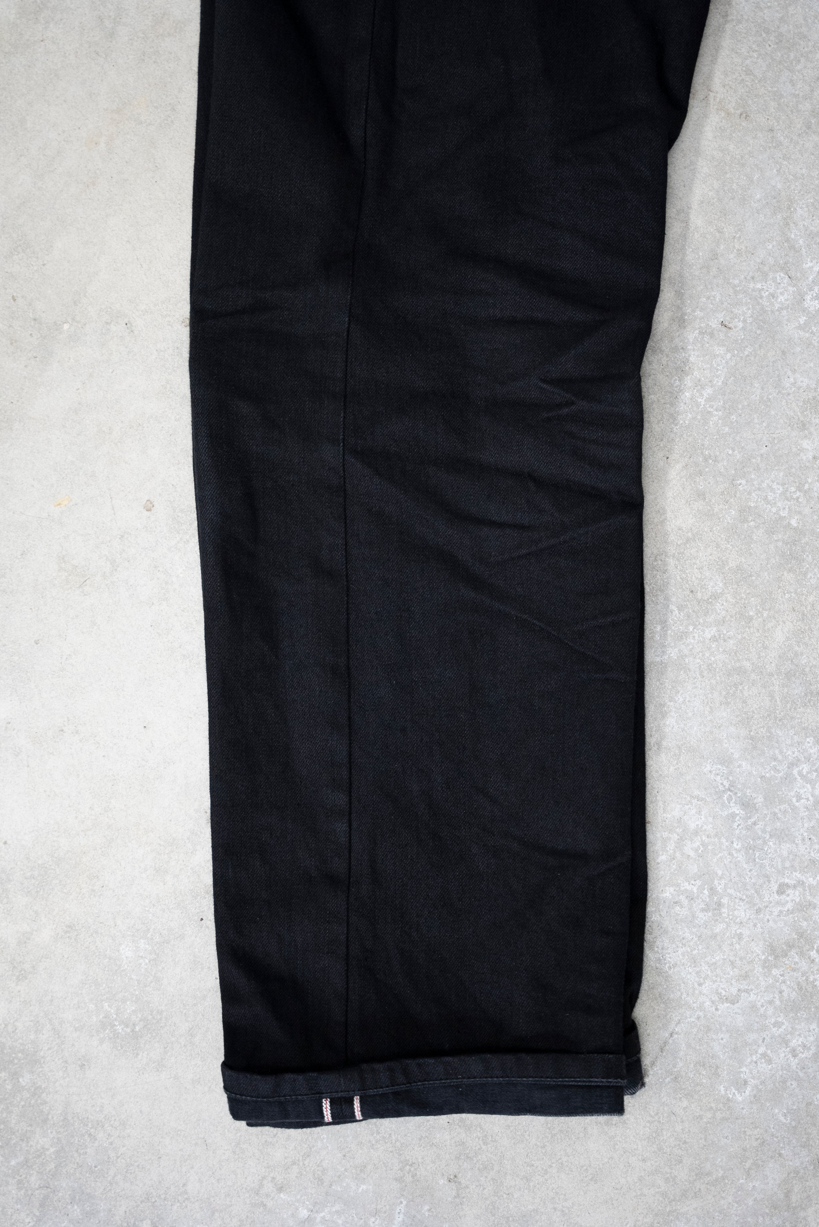 13.5oz Black Selvedge Denim Trousers -Regular Fit Straight-