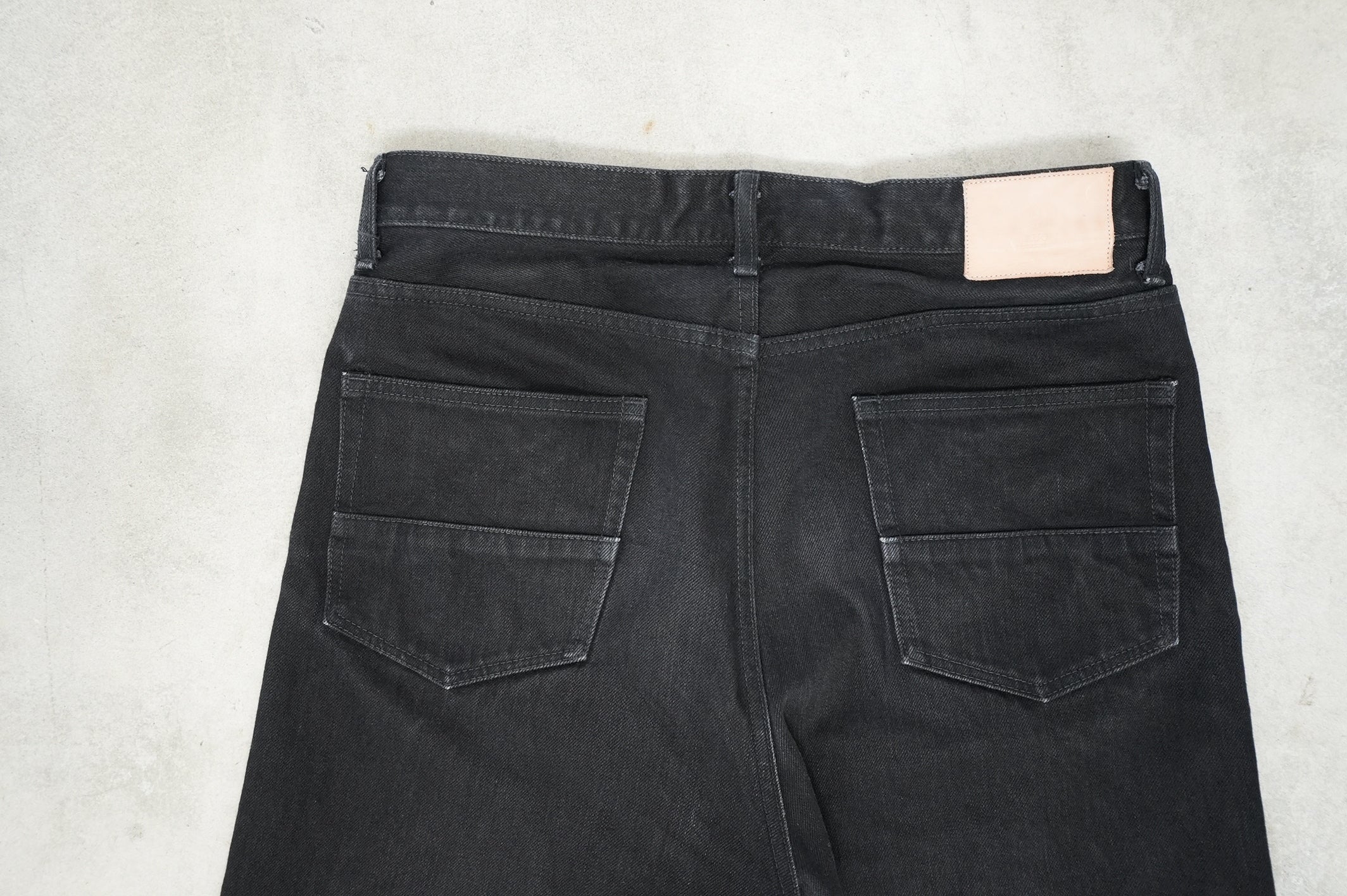 13.5oz Black Selvedge Denim Trousers -Regular Fit Straight-