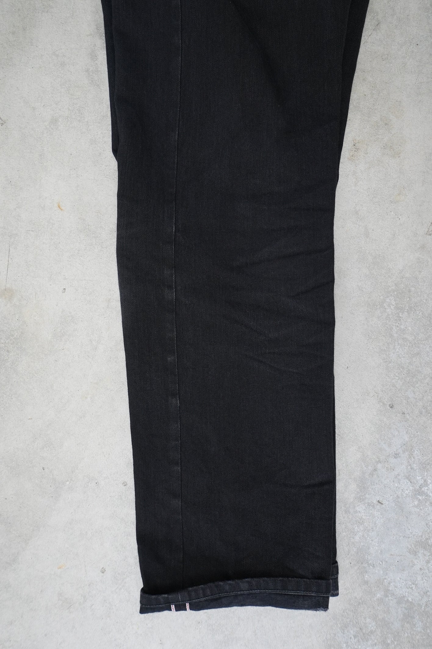 13.5oz Black Selvedge Denim Trousers -Regular Fit Straight-