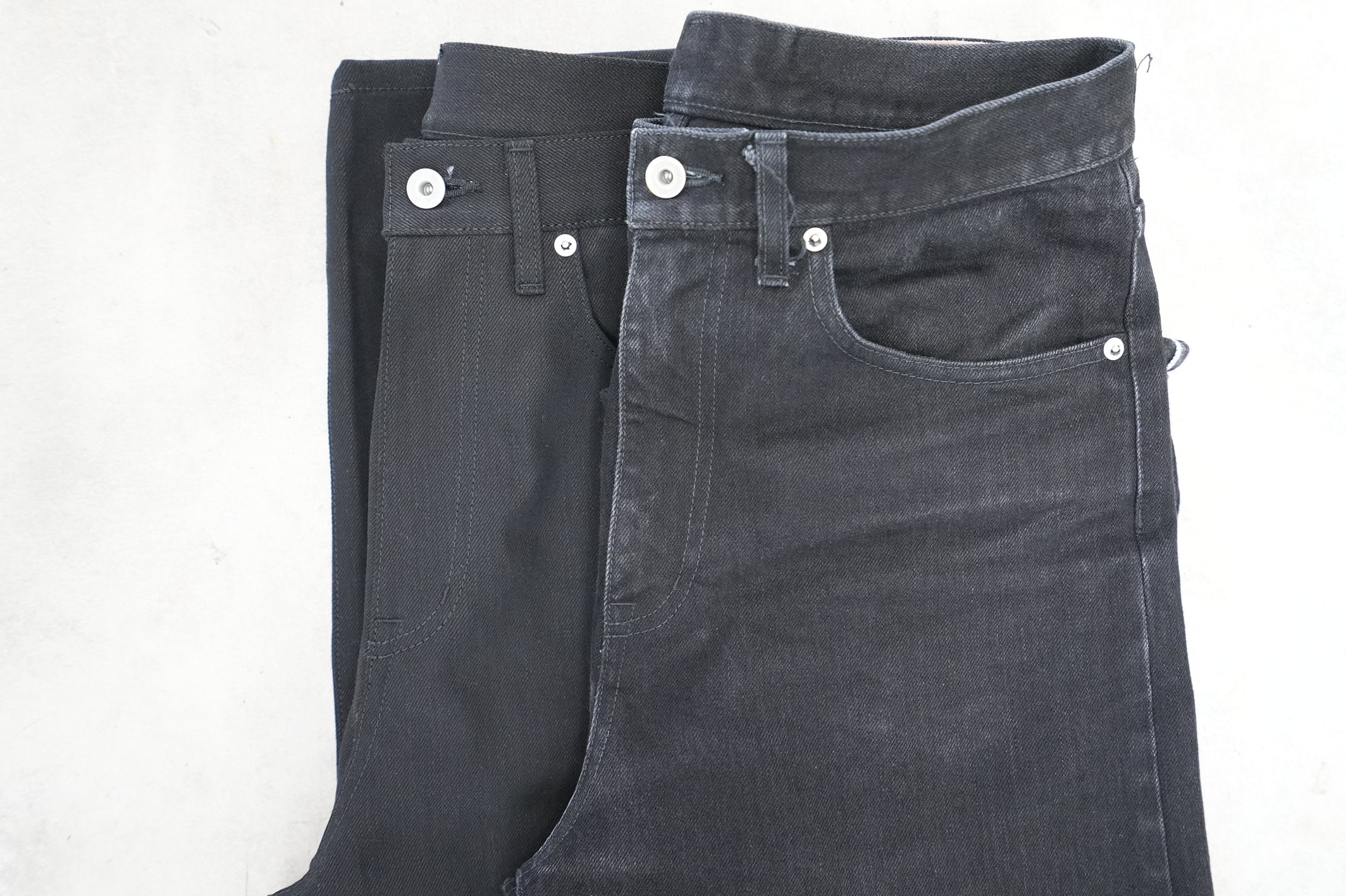 13.5oz Black Selvedge Denim Trousers -Regular Fit Straight-