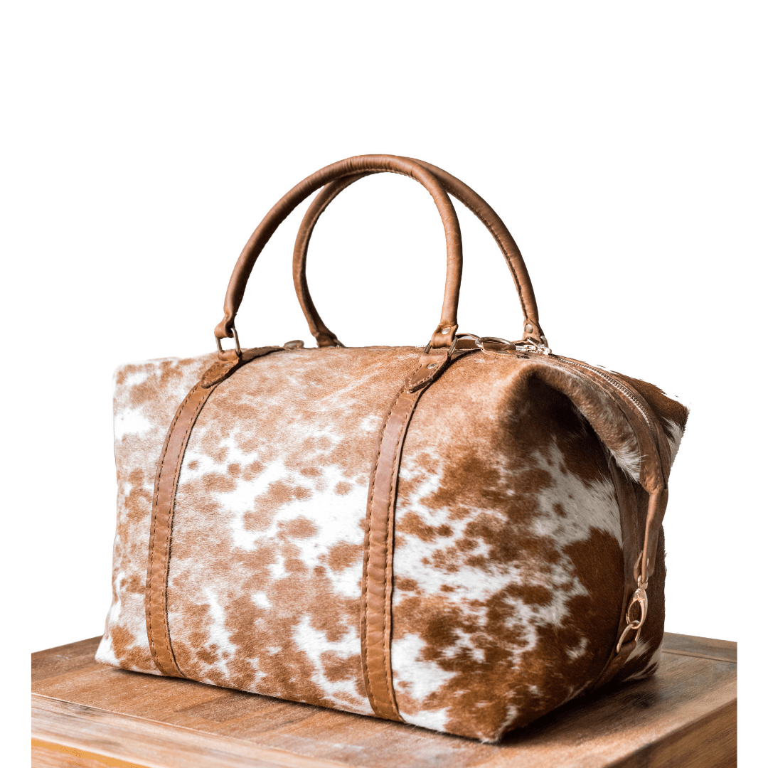 Luxury Leather Nguni Duffle Bag . Premium craftsmanship.