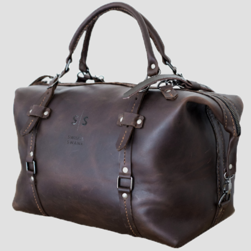 Premium Leather Duffle Bag, SWISH AND SWANK