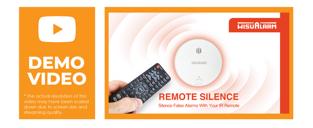 Demo video remote silence false alarms with your IR remote