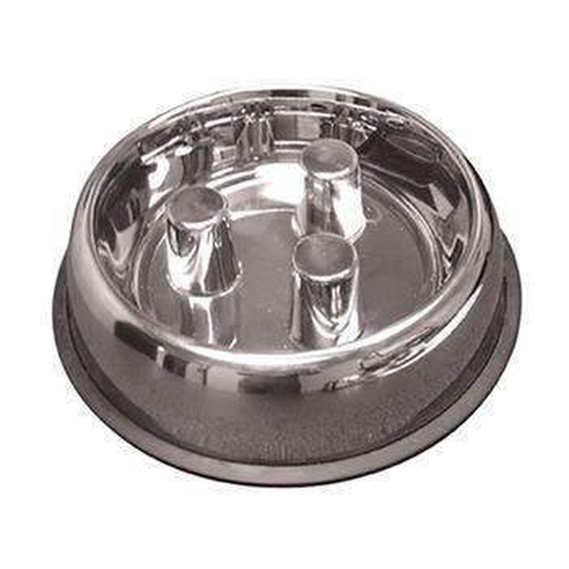 stainless slow feed dog bowl