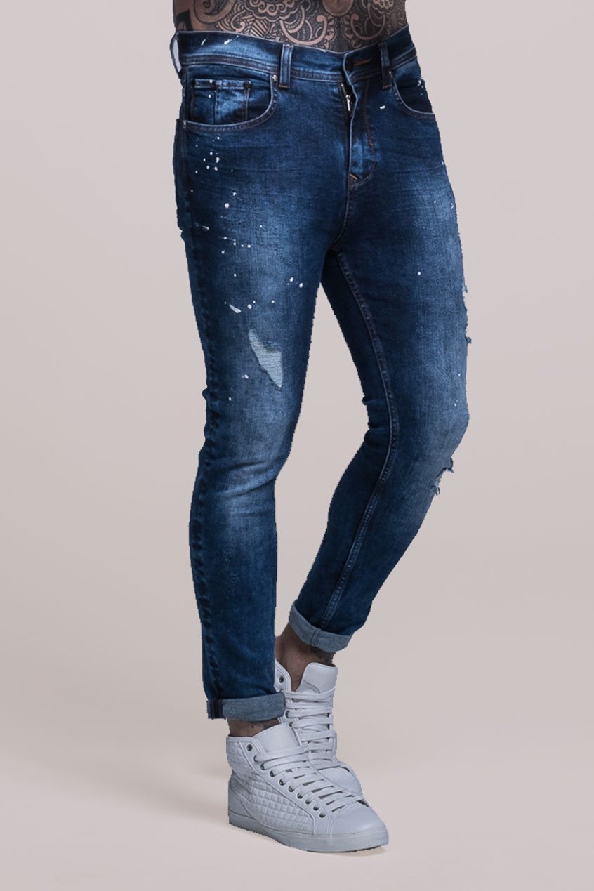 mens jeans paint splatter