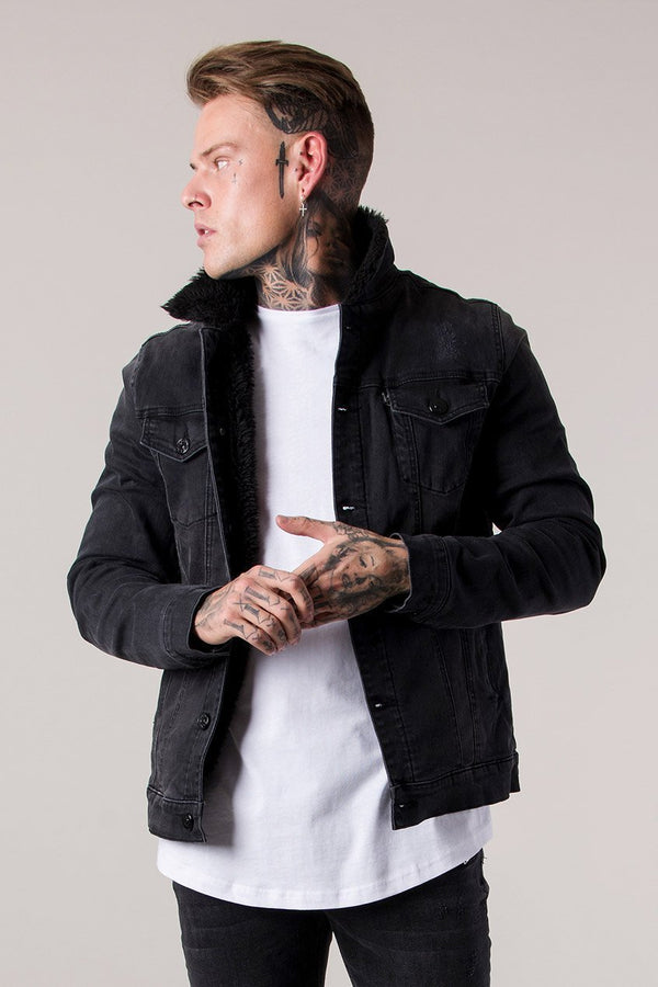 borg trucker jacket mens