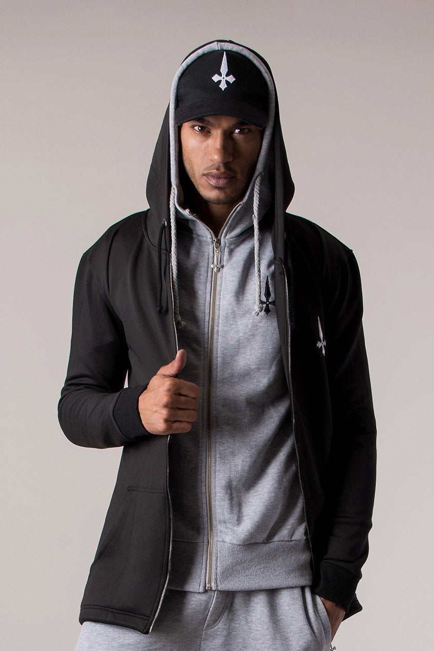 black longline hoodie mens