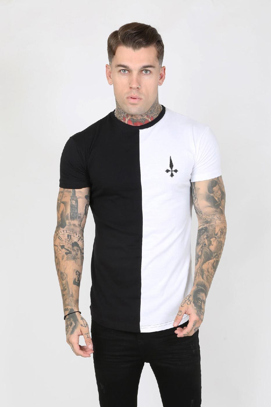 black and white shirt mens