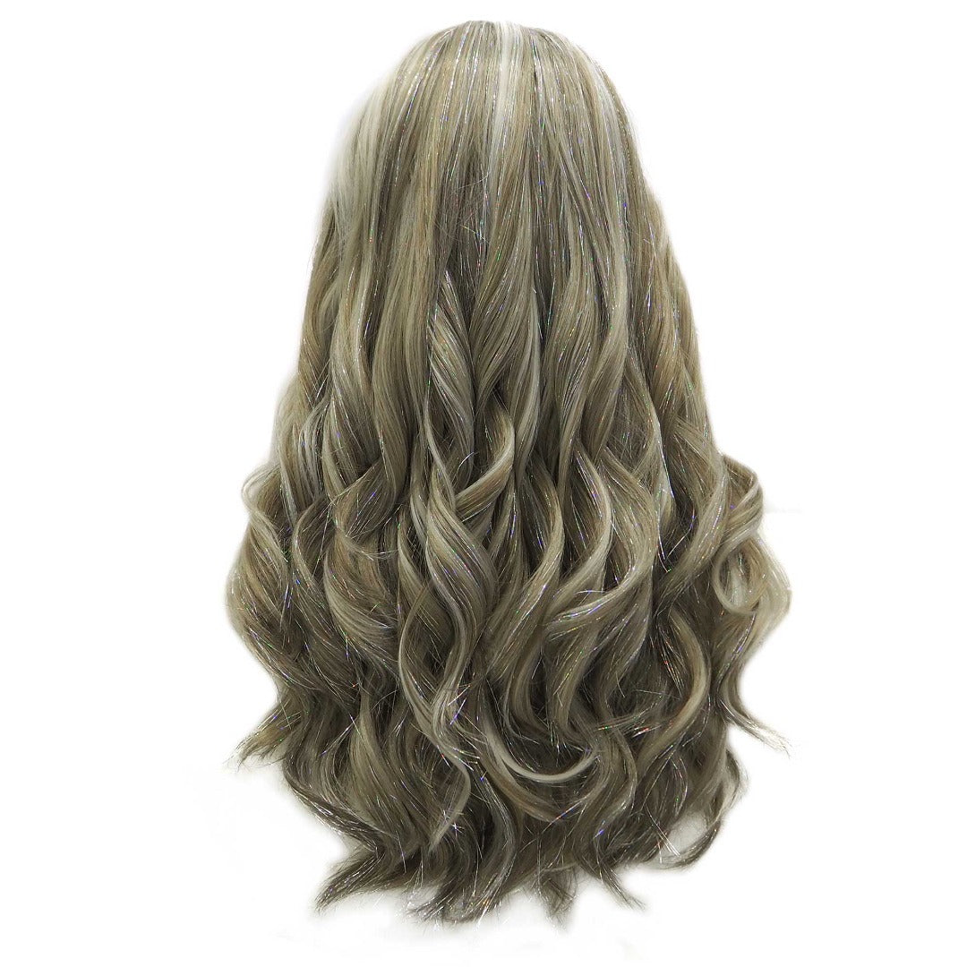 Premium Wig - Long Tinsel Grey Ombre Lace Front Wig