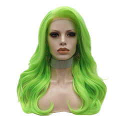 bright green lace front wig