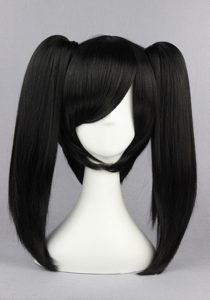 black pigtail cosplay wig